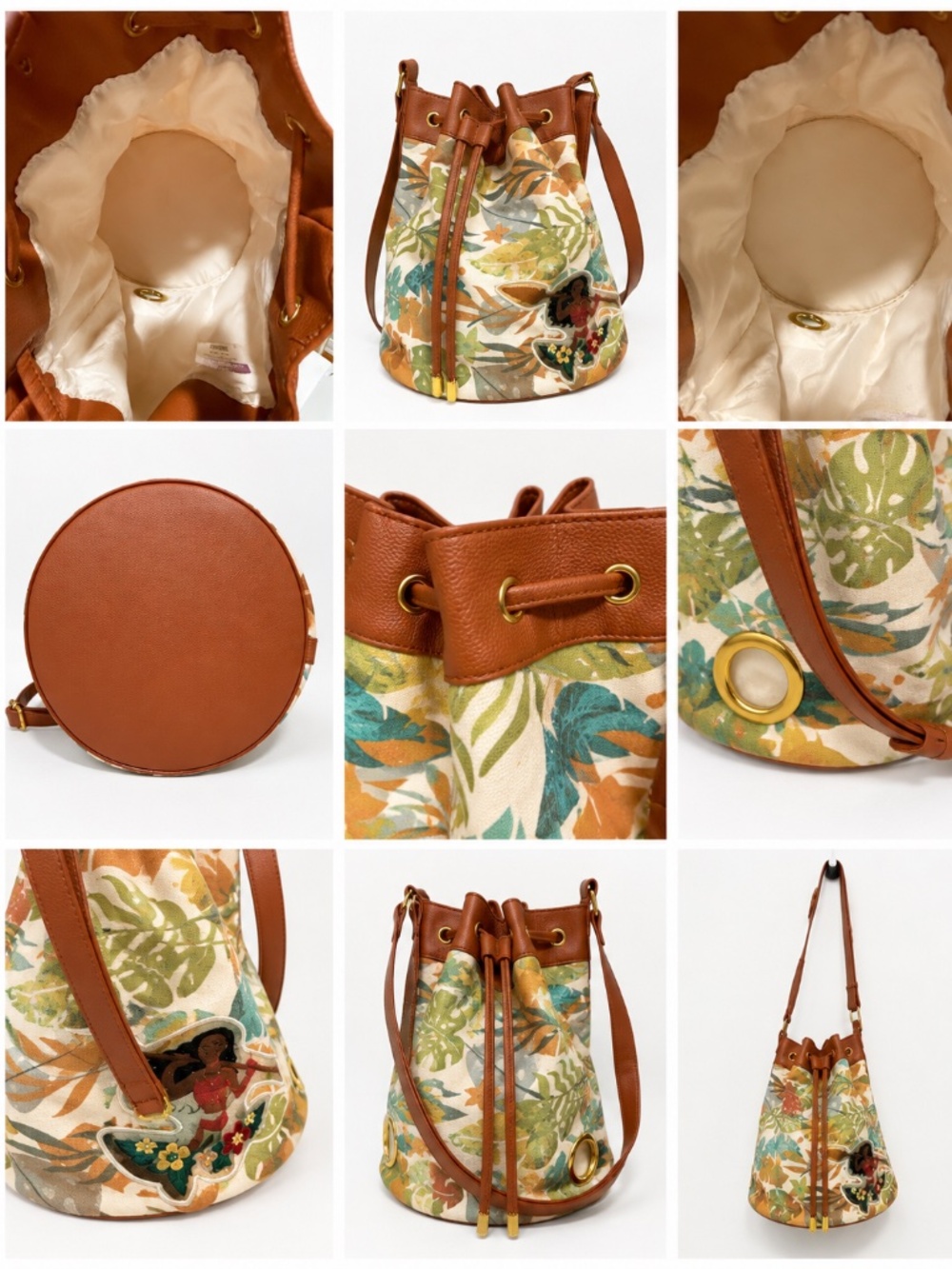 Disney Moana Tropical Canvas Bucket Bag